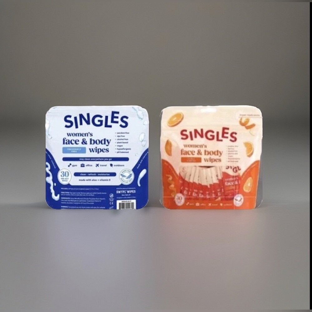 SINGLES Face And Body Women’s Wipes Scented And Unscented Lot of 2